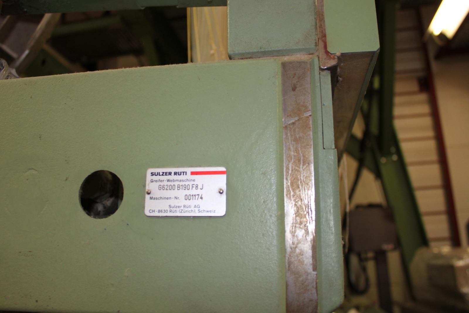 Sulzer Rüti G6200 B190 F8 J isim plakası (190 cm, 1996)