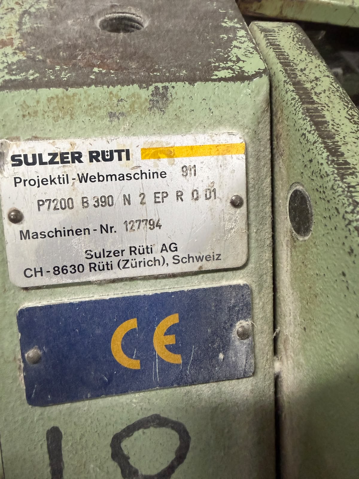 Sulzer Rüti P7200 heald frames in storage